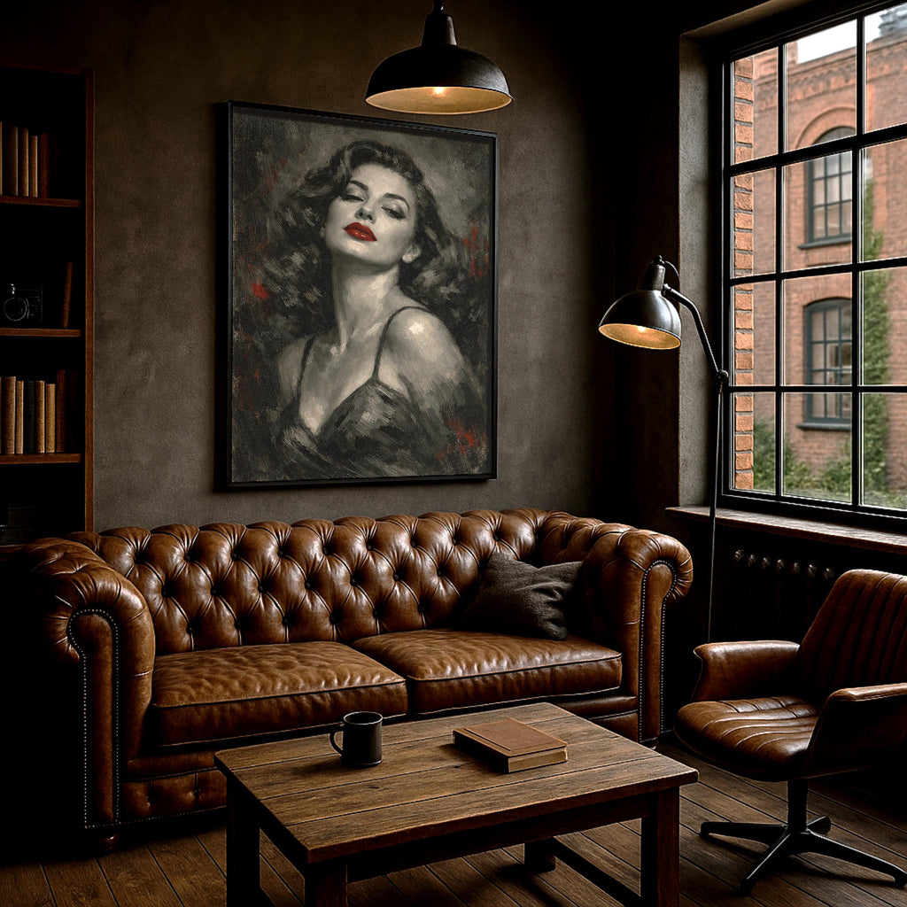 Ava Gardner Portresi | Vintage Cazibe, Kırmızı Dudaklar Sanatı