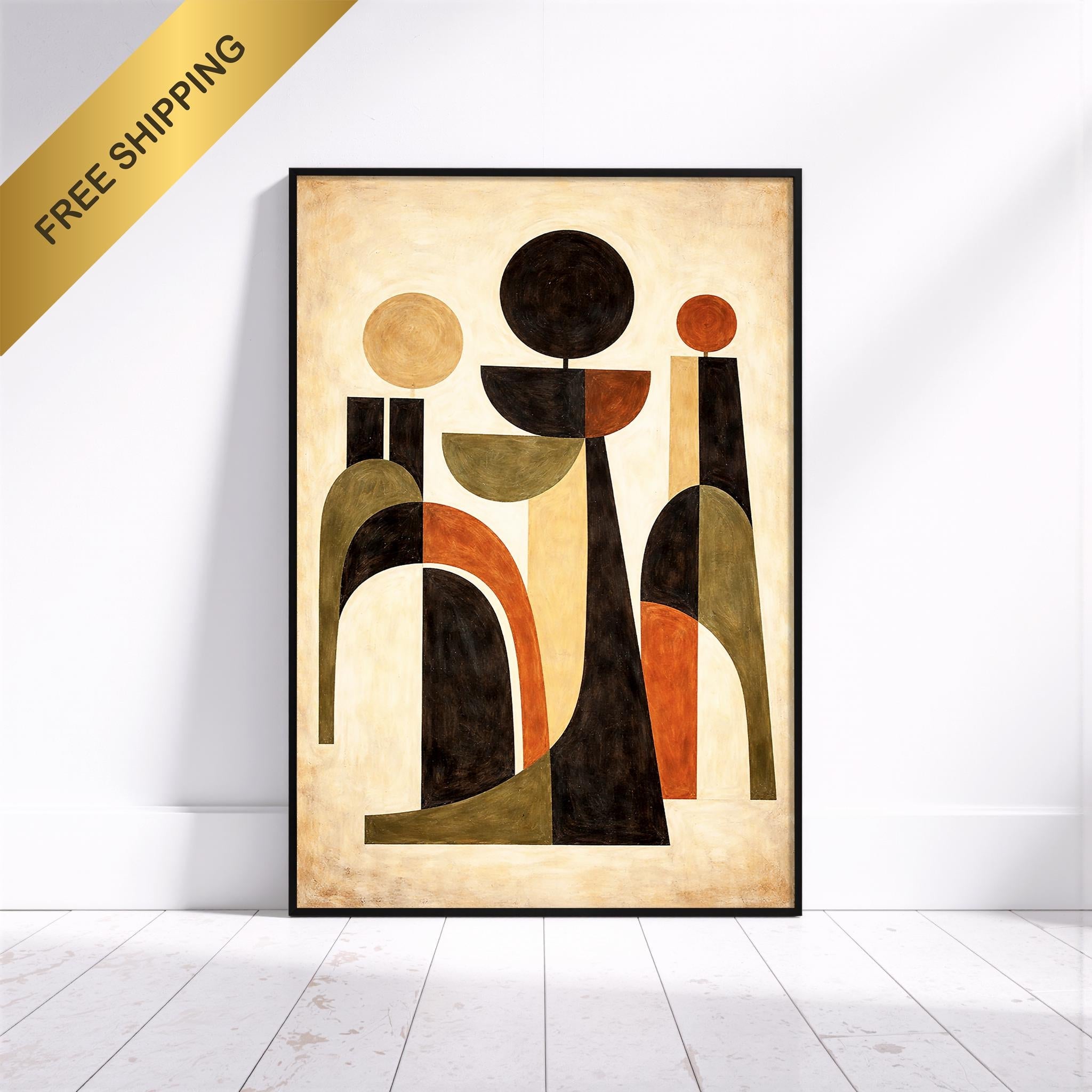 Modern Soyut Duvar Sanatı | Minimalist Baskı - Nötr Çağdaş Dekorasyon