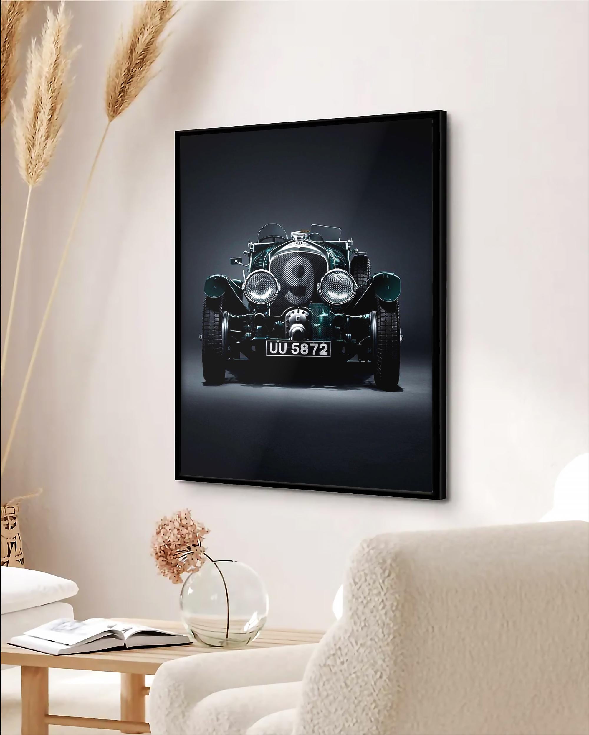 Klasik Araba Duvar Sanatı | Klasik Yarış Otomobili Baskısı, Retro Motor Sporları Sanatı, Erkeklere Özel Duvar Dekoru