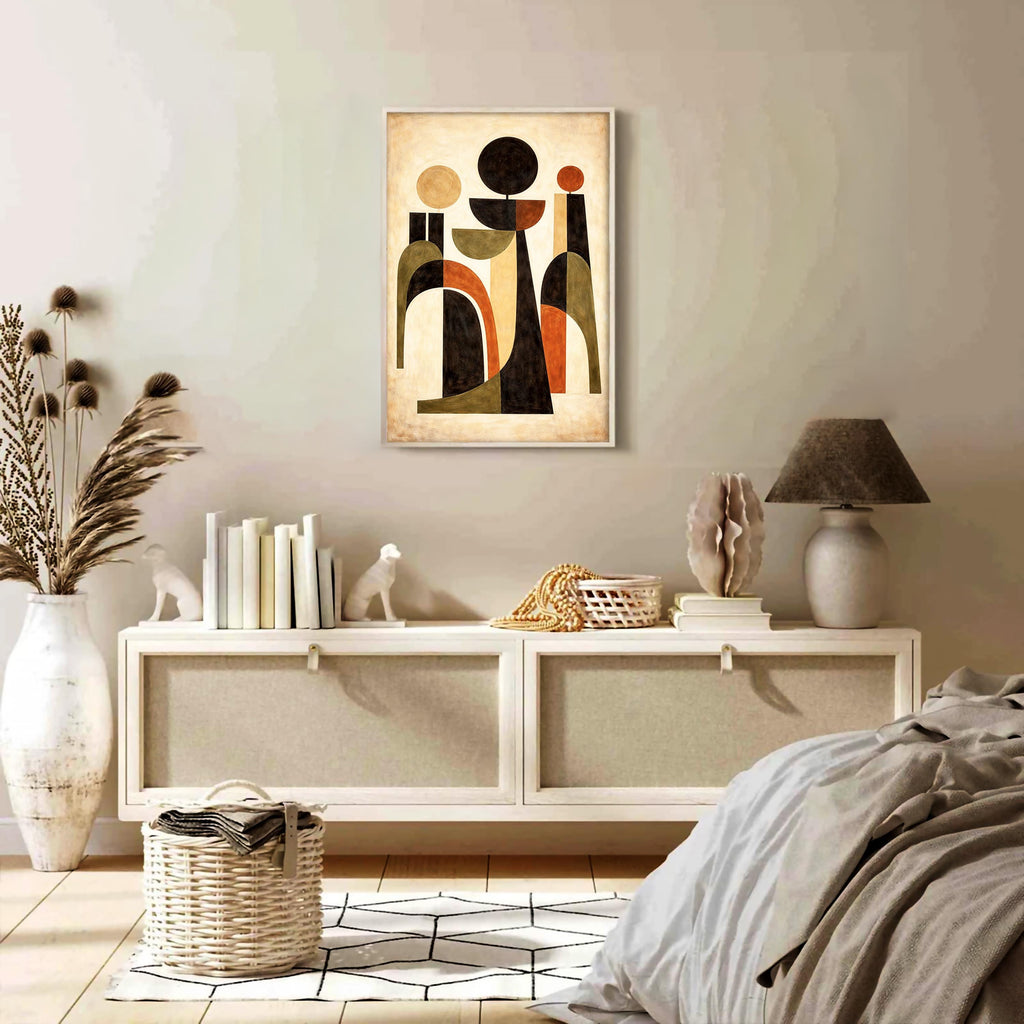 Modern Soyut Duvar Sanatı | Minimalist Baskı - Nötr Çağdaş Dekorasyon