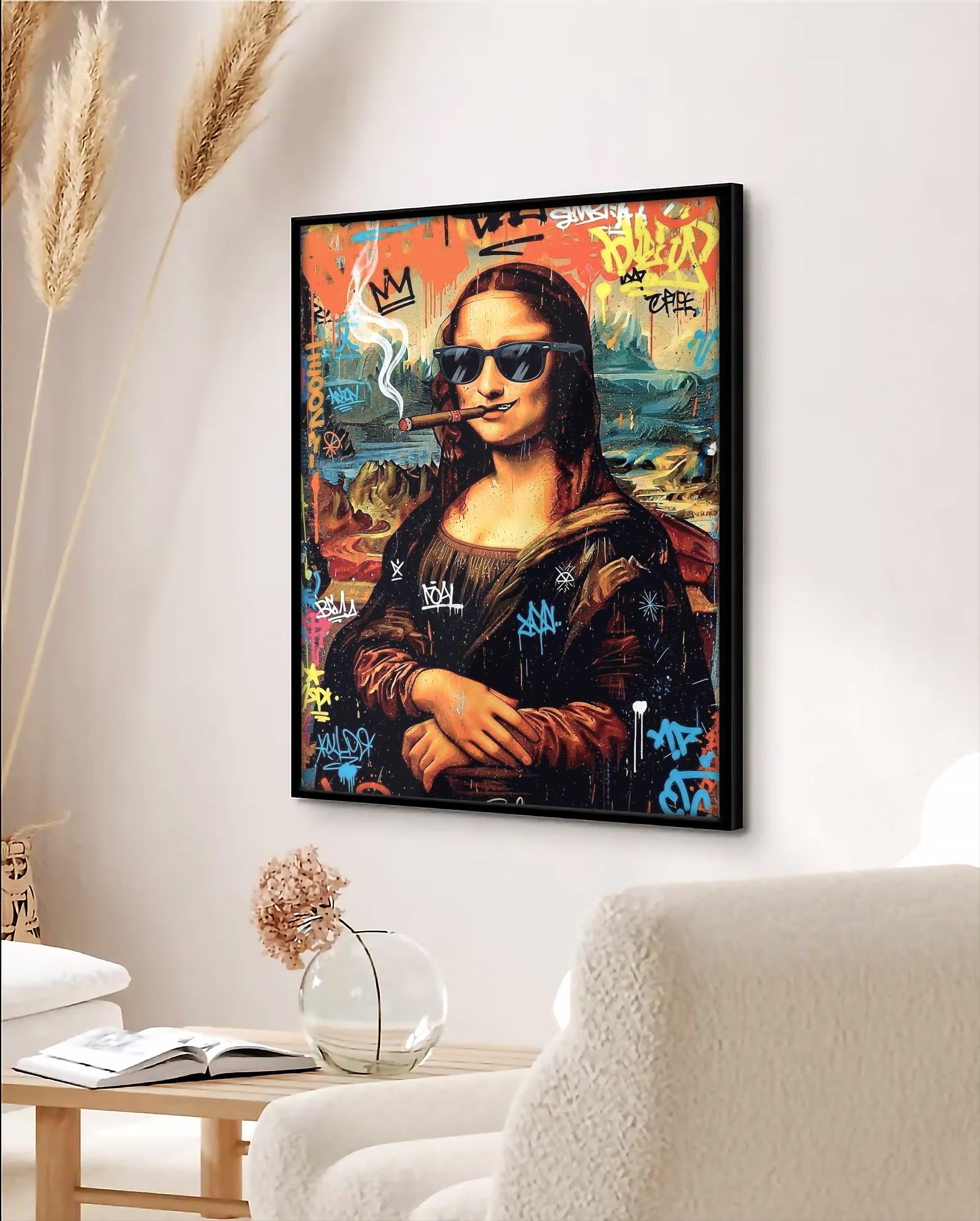 Mona Lisa Şehir Grafiti Sanatı | Pop Sokak Sanatı Baskısı | Modern Dikkat Çekici Dekorasyon