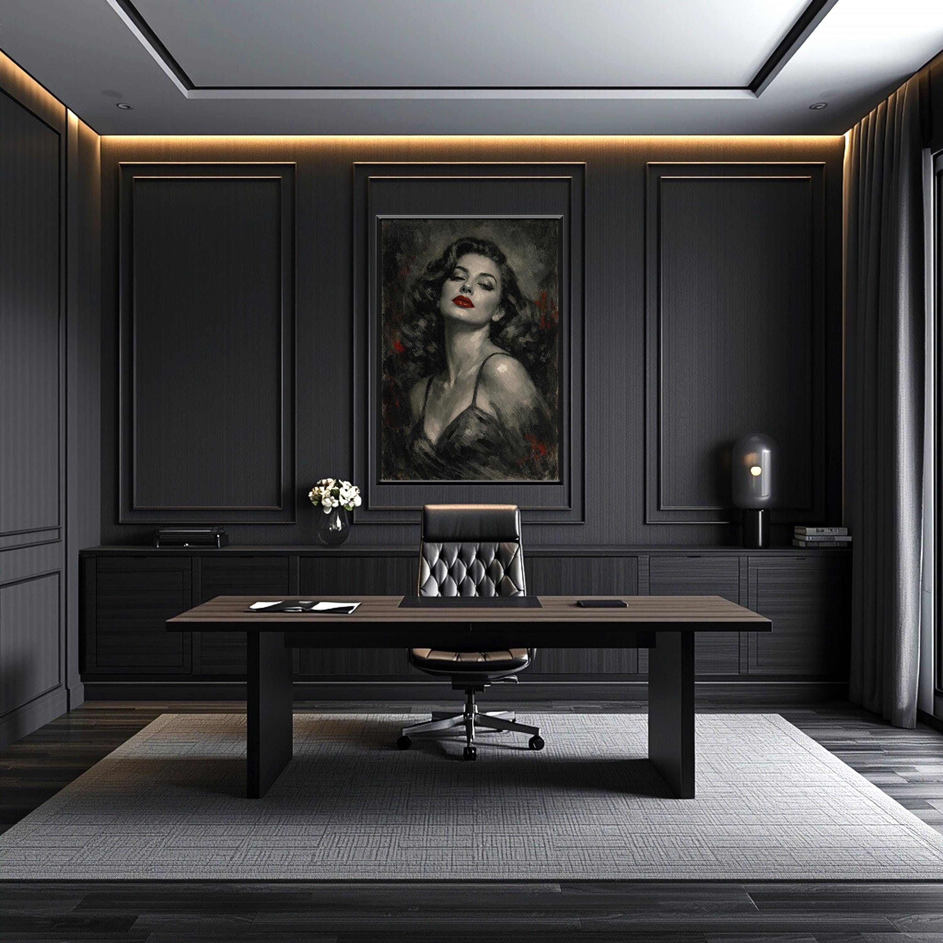 Ava Gardner Portresi | Vintage Cazibe, Kırmızı Dudaklar Sanatı