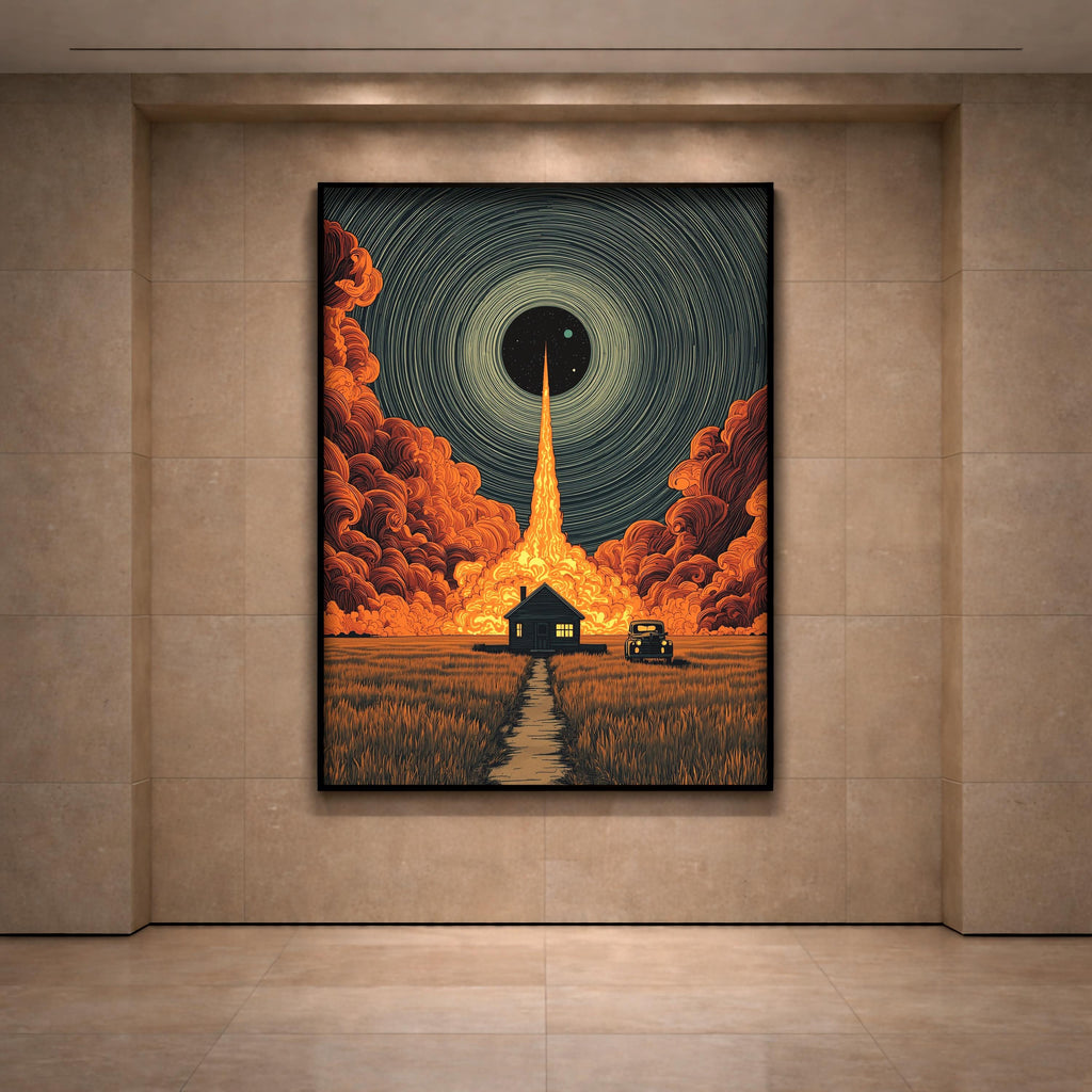 Sürreal Soyut Duvar Sanatı | Kavramsal Kozmik Işık İllüstrasyonu, Modern Rüya Gibi Ev Dekorasyonu