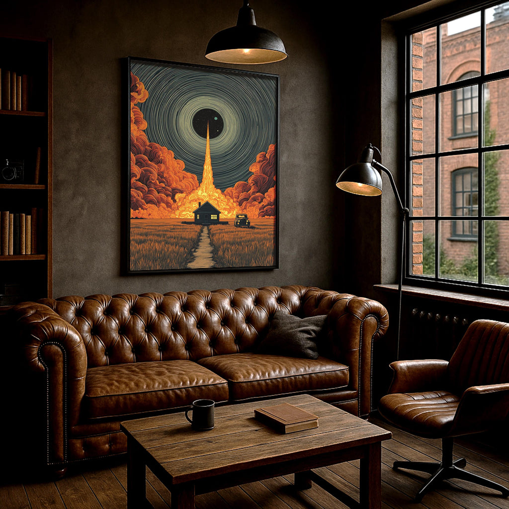 Sürreal Soyut Duvar Sanatı | Kavramsal Kozmik Işık İllüstrasyonu, Modern Rüya Gibi Ev Dekorasyonu