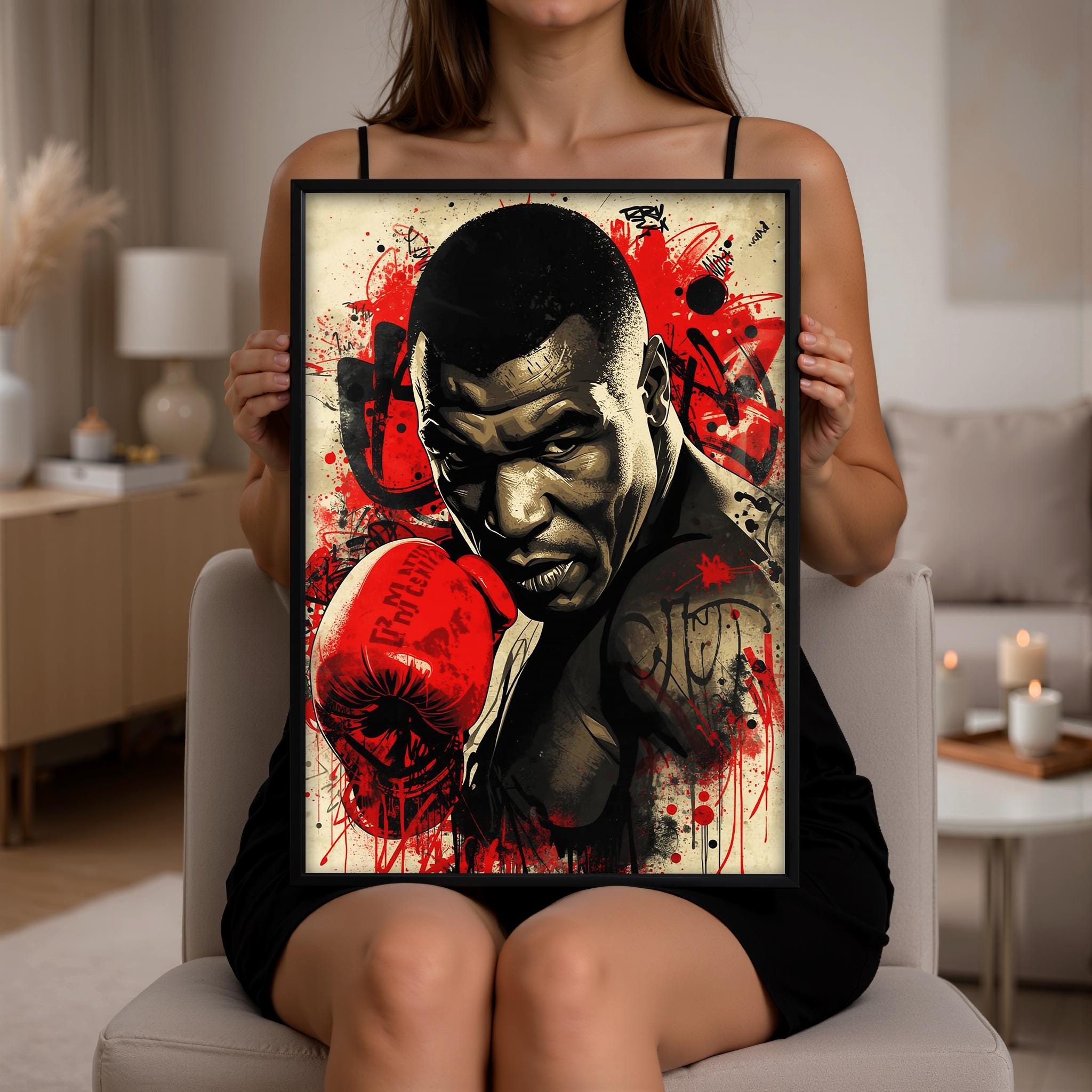 Muhammed Ali Boks Sanat Baskısı | Şehir Grafiti Spor Salonu Dekorasyonu