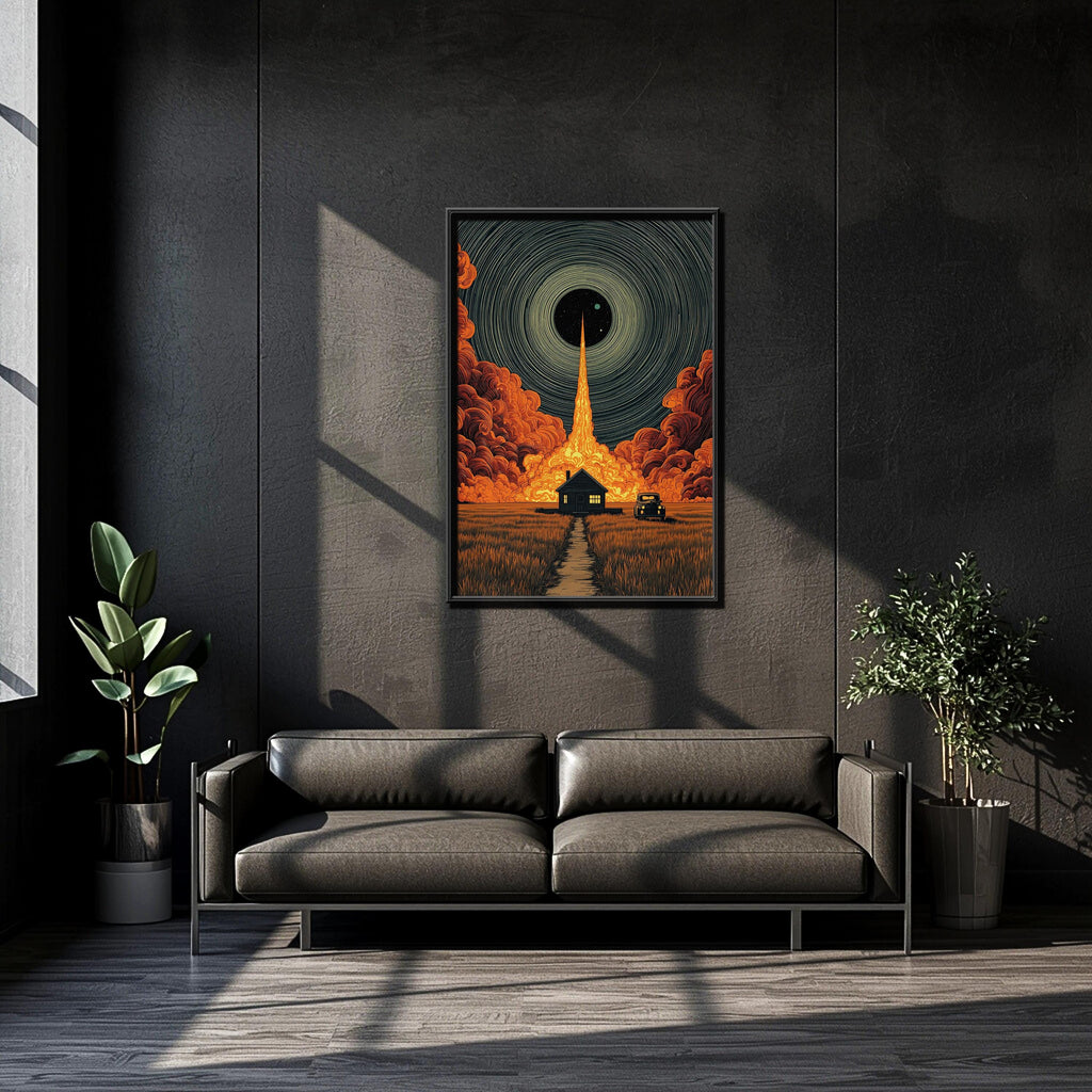 Sürreal Soyut Duvar Sanatı | Kavramsal Kozmik Işık İllüstrasyonu, Modern Rüya Gibi Ev Dekorasyonu