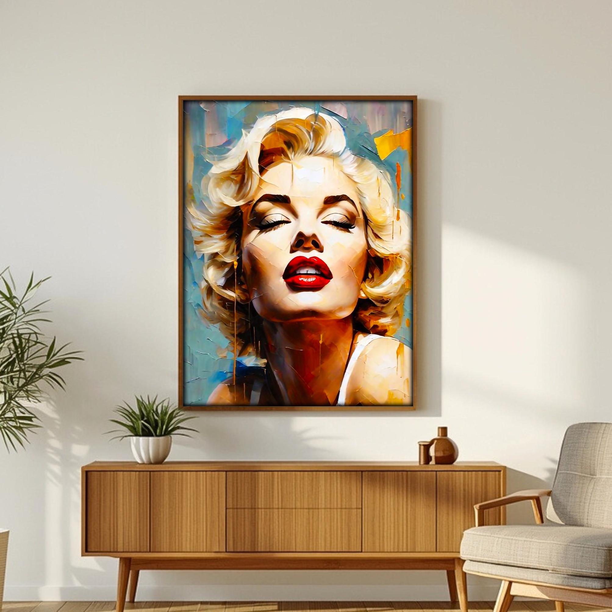 Marilyn Monroe Pop Art Çerçeveli Poster – Hollywood İkonu
