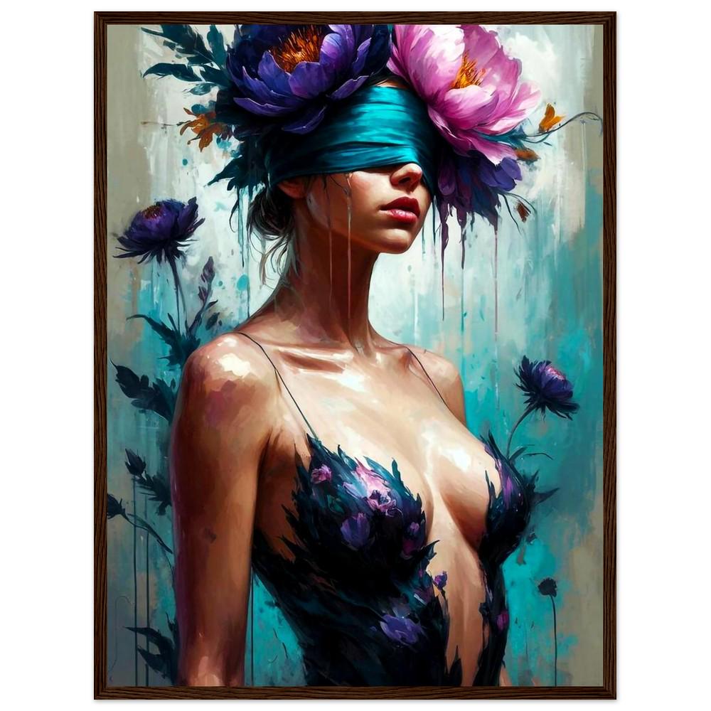 Çiçekli Soyut Kadın Duvar Sanatı | Modern Kadın Portresi Baskısı | Çağdaş Dikkat Çekici Dekorasyon