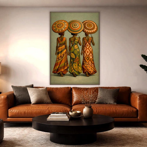 Afrika Kadınları Duvar Sanatı | Renkli Afrocentric Portre Baskısı, Kültürel Kadın Sanatı, Dikkat Çekici Ev Dekorasyonu