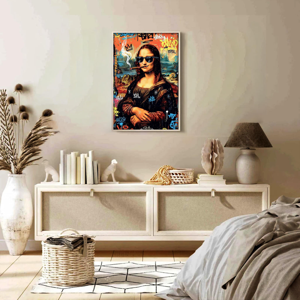 Mona Lisa Şehir Grafiti Sanatı | Pop Sokak Sanatı Baskısı | Modern Dikkat Çekici Dekorasyon