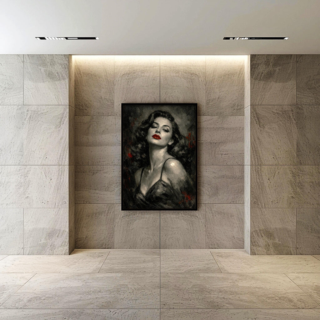 Ava Gardner Portresi | Vintage Cazibe, Kırmızı Dudaklar Sanatı