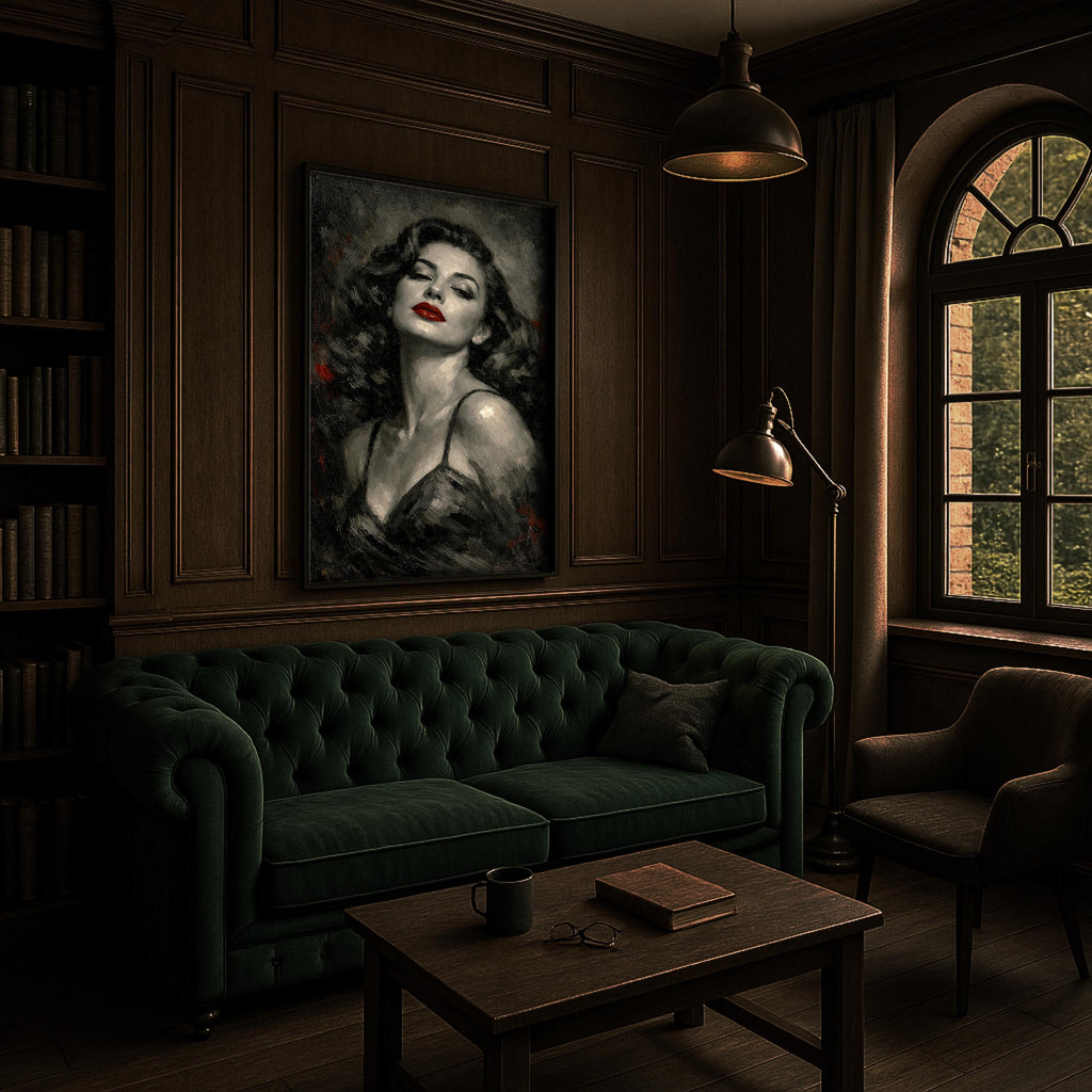 Ava Gardner Portresi | Vintage Cazibe, Kırmızı Dudaklar Sanatı