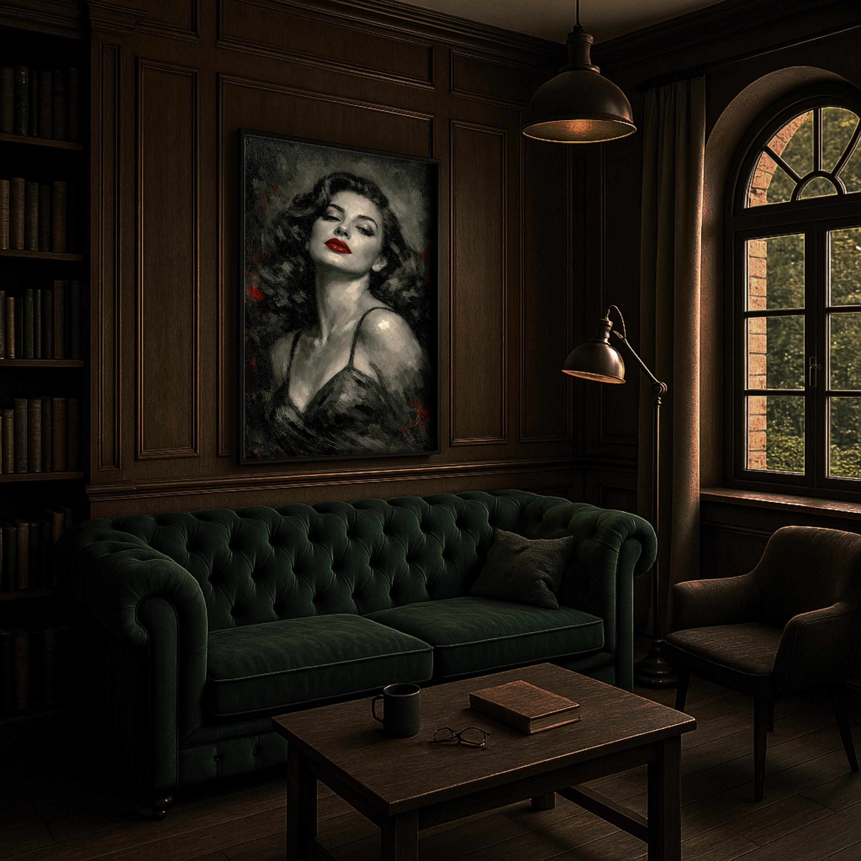 Ava Gardner Portresi | Vintage Cazibe, Kırmızı Dudaklar Sanatı