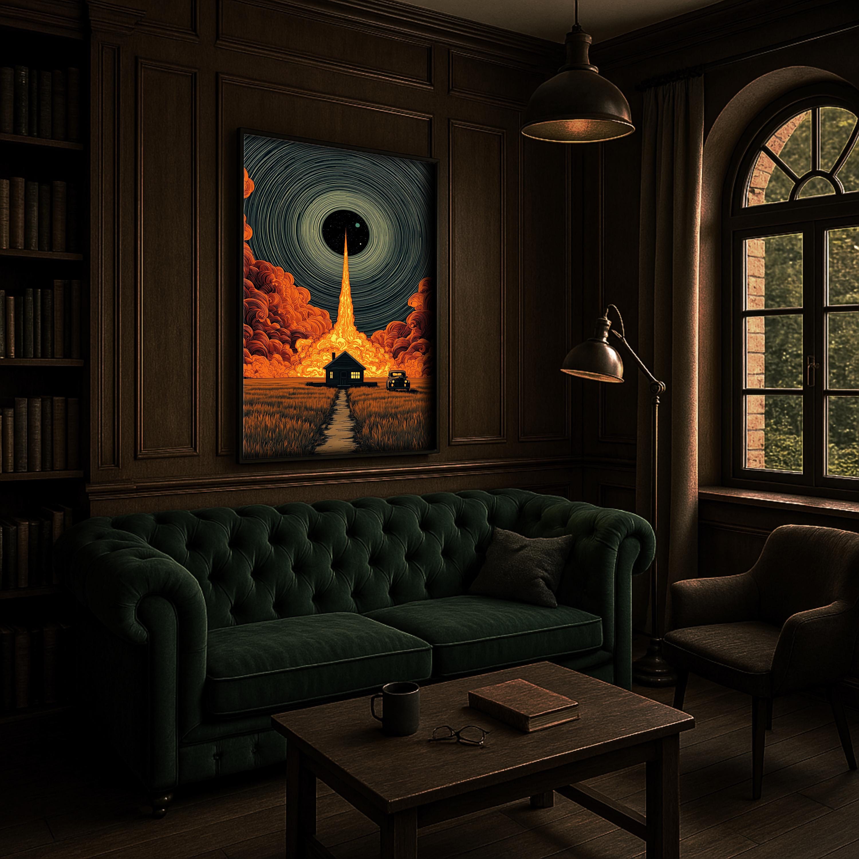 Sürreal Soyut Duvar Sanatı | Kavramsal Kozmik Işık İllüstrasyonu, Modern Rüya Gibi Ev Dekorasyonu