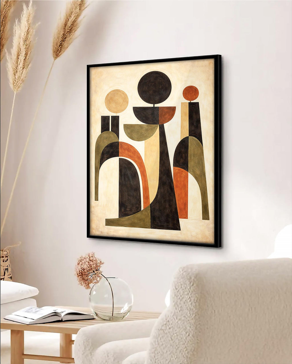 Modern Soyut Duvar Sanatı | Minimalist Baskı - Nötr Çağdaş Dekorasyon