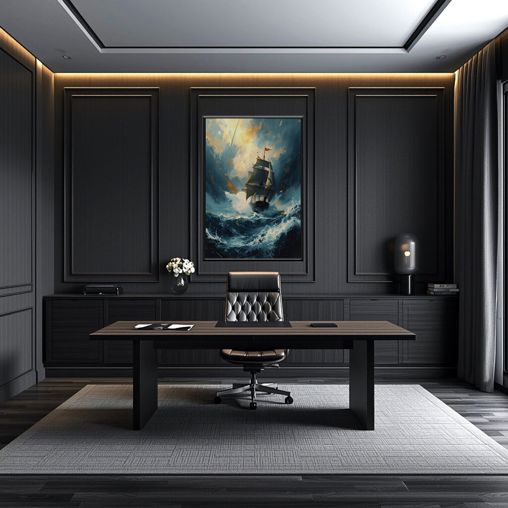 Yelkenli Gemi Duvar Sanatı | Denizcilik Temalı Baskı, Etkileyici Denizcilik Posteri