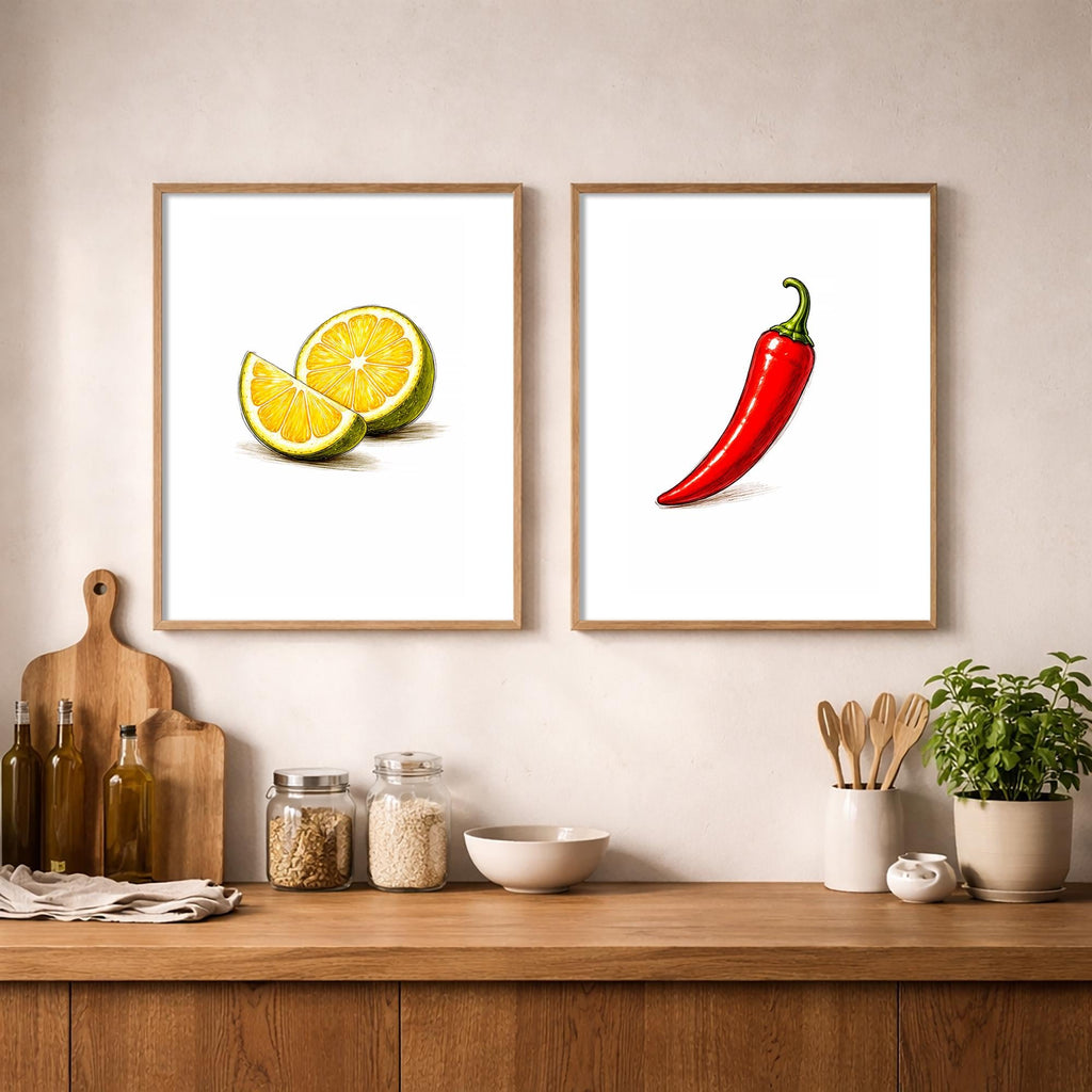 Ateşli Kırmızı Biber: Cesur ve Canlı Çerçeveli Poster – Dekorasyonunuza Renk Katın!