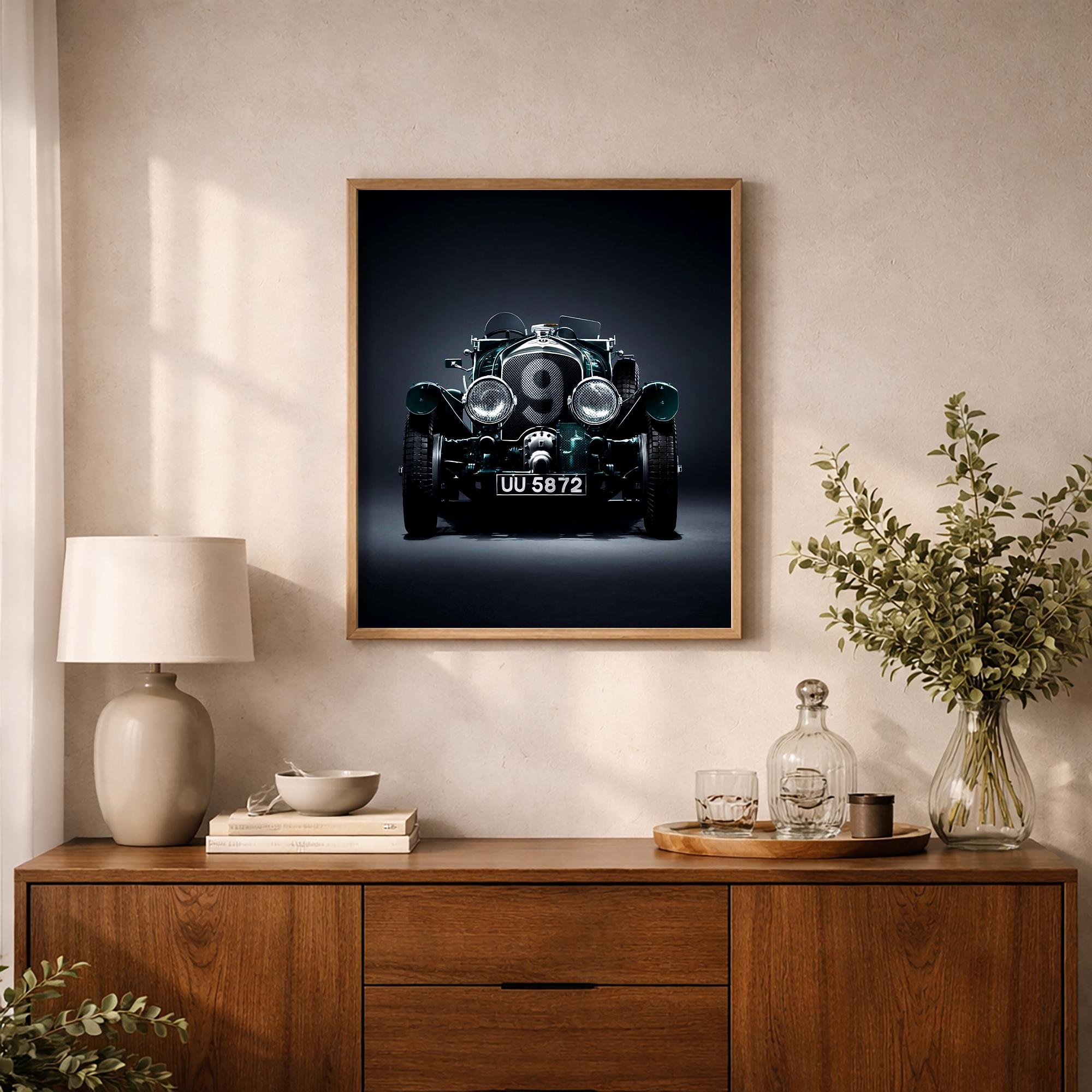 Klasik Araba Duvar Sanatı | Klasik Yarış Otomobili Baskısı, Retro Motor Sporları Sanatı, Erkeklere Özel Duvar Dekoru