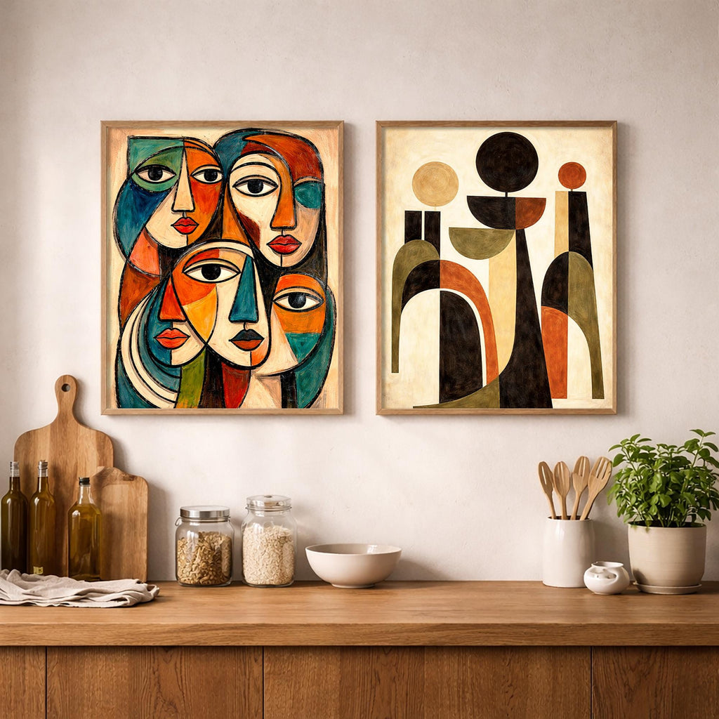 Modern Soyut Duvar Sanatı | Minimalist Baskı - Nötr Çağdaş Dekorasyon