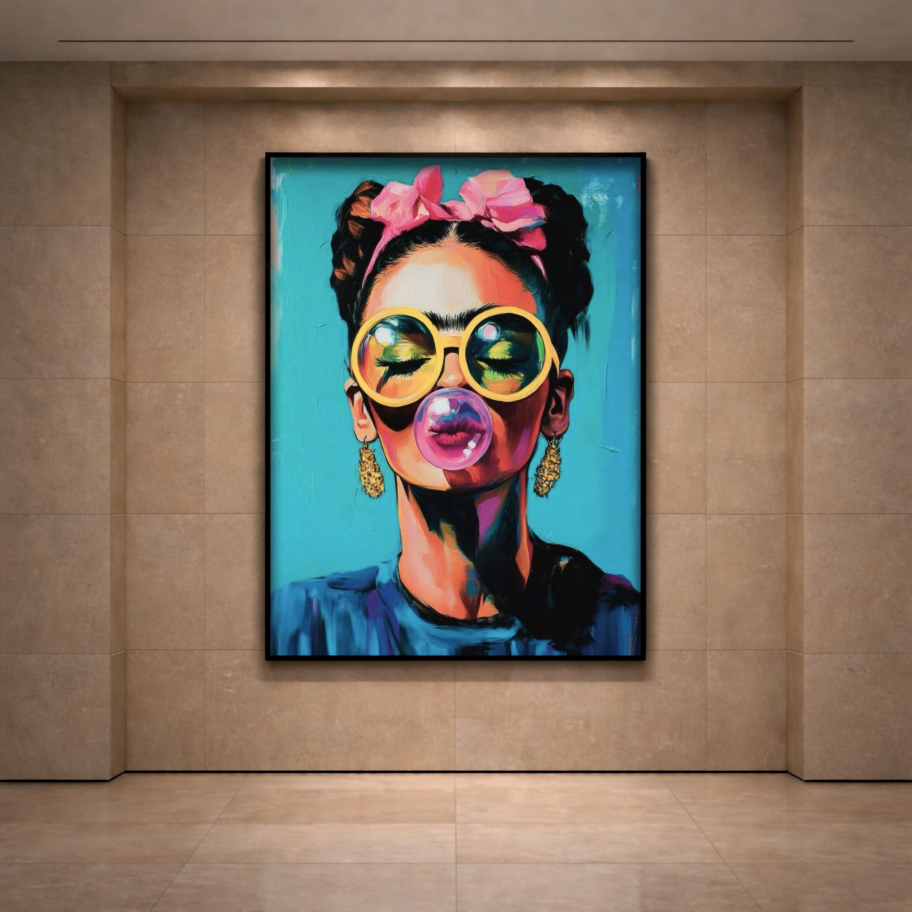 Frida Kahlo Renkli Pop Art Portre Duvar Sanatı | Cesur ve Kadınsı Dekorasyon