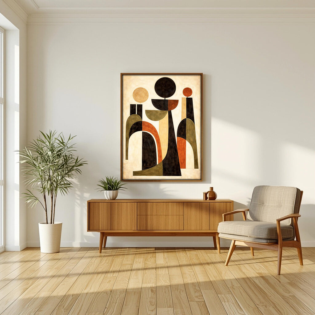 Modern Soyut Duvar Sanatı | Minimalist Baskı - Nötr Çağdaş Dekorasyon