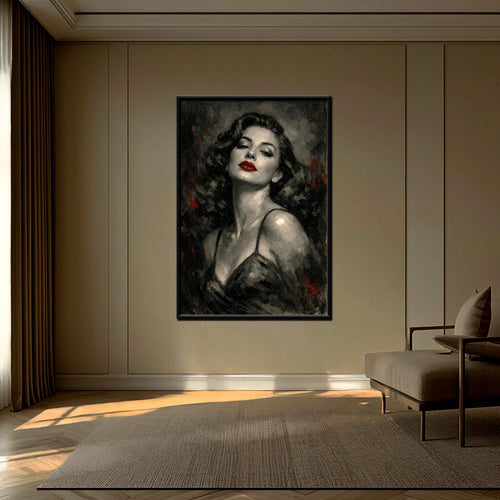 Ava Gardner Portresi | Vintage Cazibe, Kırmızı Dudaklar Sanatı