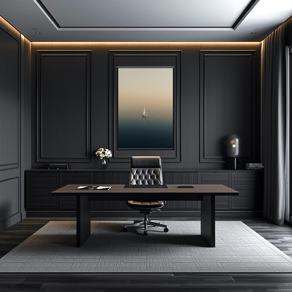 Minimalist Yelkenli Duvar Sanatı | Sakin Denizcilik Temalı Okyanus Baskısı, Modern Sahil Posteri