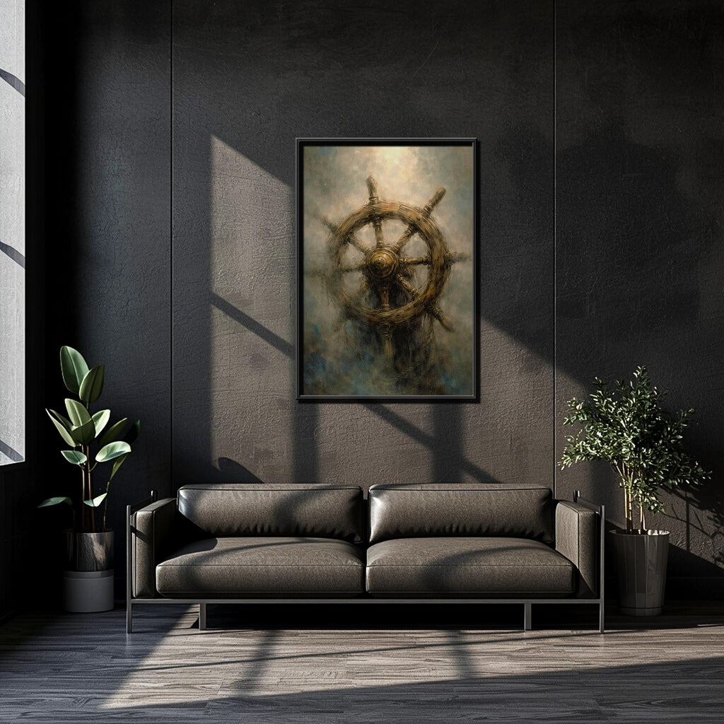 Gemi Direksiyonu Duvar Sanatı | Denizcilik Temalı Baskı, Dikey Okyanus Dekorasyonu