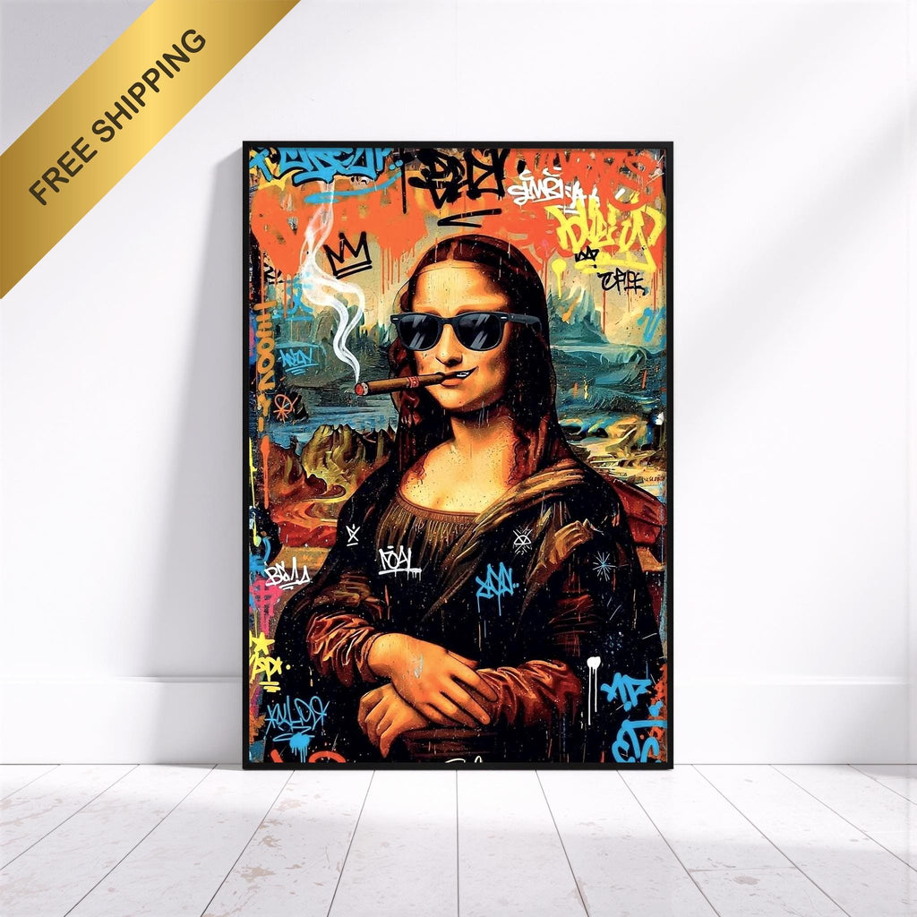 Mona Lisa Şehir Grafiti Sanatı | Pop Sokak Sanatı Baskısı | Modern Dikkat Çekici Dekorasyon