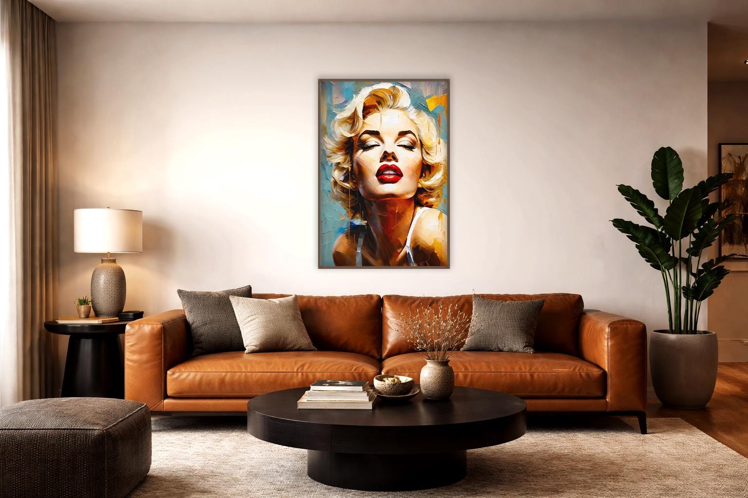 Marilyn Monroe Pop Art Çerçeveli Poster – Hollywood İkonu
