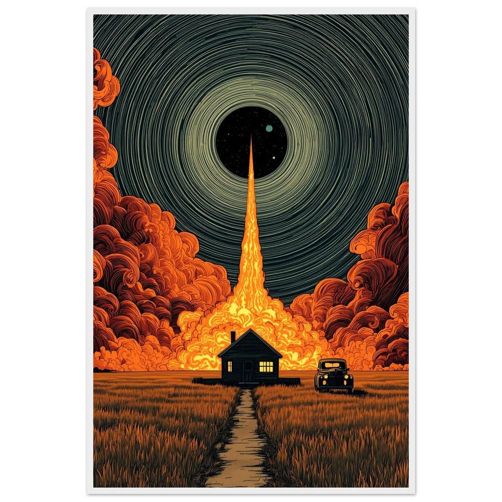 Sürreal Soyut Duvar Sanatı | Kavramsal Kozmik Işık İllüstrasyonu, Modern Rüya Gibi Ev Dekorasyonu