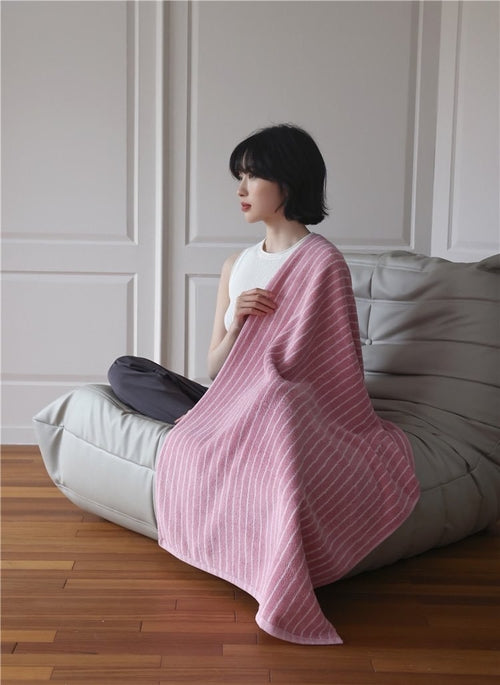Ultra Soft Absorbent Retro Stripe Bath Towel - 100% Organic Cotton